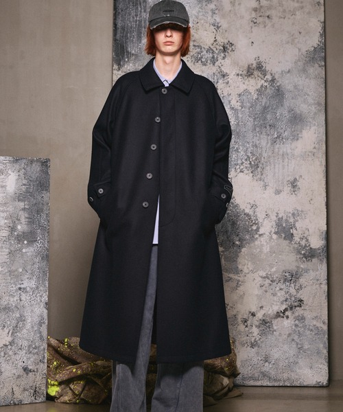 UNISEX》Super140s Prime-Over Melton Balmachan Coat/プライム