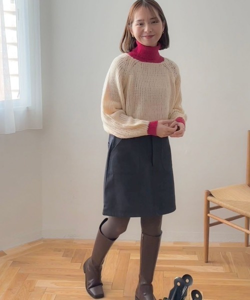 flower(フラワー)の「ベイカーデニムスカート(デニムスカート・レディース・ネイビー・FREE)」の19枚目の写真