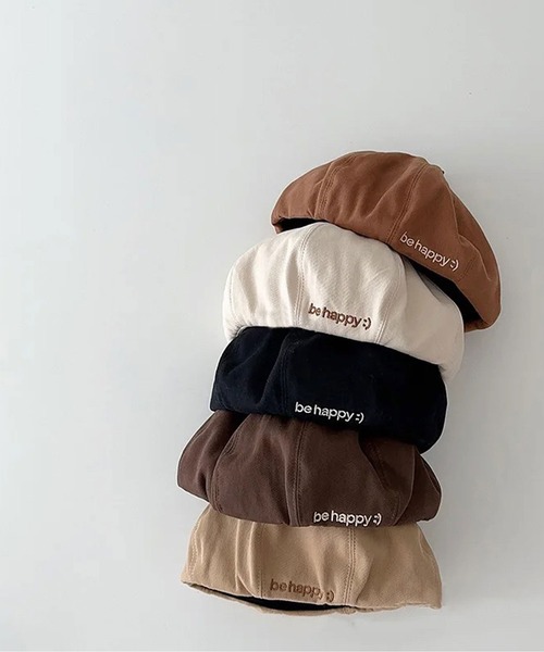 Bambin(ボンバン)の「【 Bambin / ボンバン 】 ワンポイント 刺繍 ベレー帽(ハンチング/ベレー帽・キッズ・ブラック/アイボリー/ダークブラウン/ベージュ/カーキ/ブラウン・FREE)」の19枚目の写真