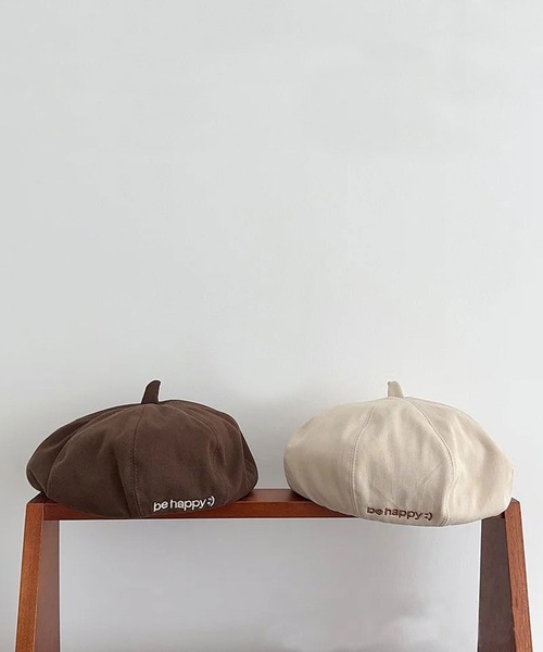 Bambin(ボンバン)の「【 Bambin / ボンバン 】 ワンポイント 刺繍 ベレー帽(ハンチング/ベレー帽・キッズ・ブラック/アイボリー/ダークブラウン/ベージュ/カーキ/ブラウン・FREE)」の20枚目の写真