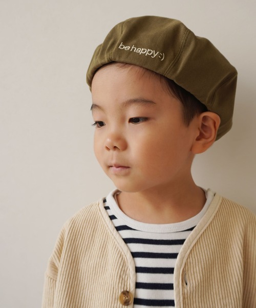 Bambin(ボンバン)の「【 Bambin / ボンバン 】 ワンポイント 刺繍 ベレー帽(ハンチング/ベレー帽・キッズ・ブラック/アイボリー/ダークブラウン/ベージュ/カーキ/ブラウン・FREE)」の11枚目の写真