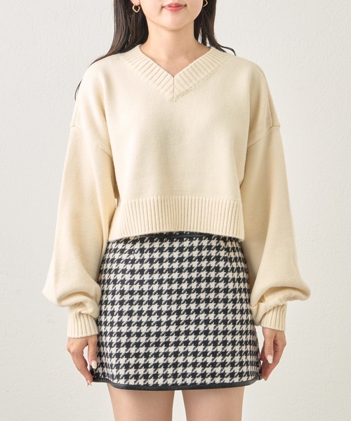 セール】エンボスロゴクルーニット（ニット/セーター）｜Chico