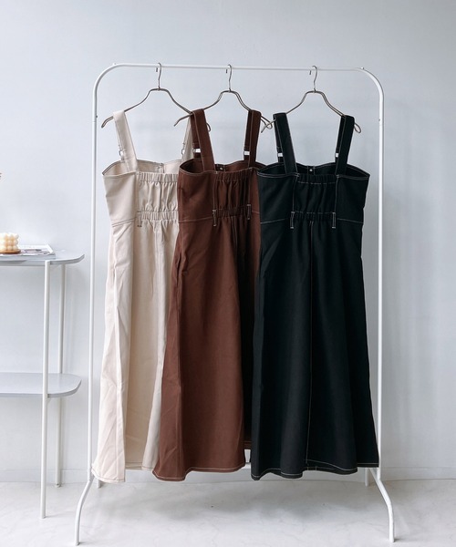 AS KNOW AS plus(アズノゥアズプラス)の「☆ダブルポケットジャンパースカート(ジャンパースカート・レディース・ブラック/アイボリー/ブラウン・FREE)」の11枚目の写真