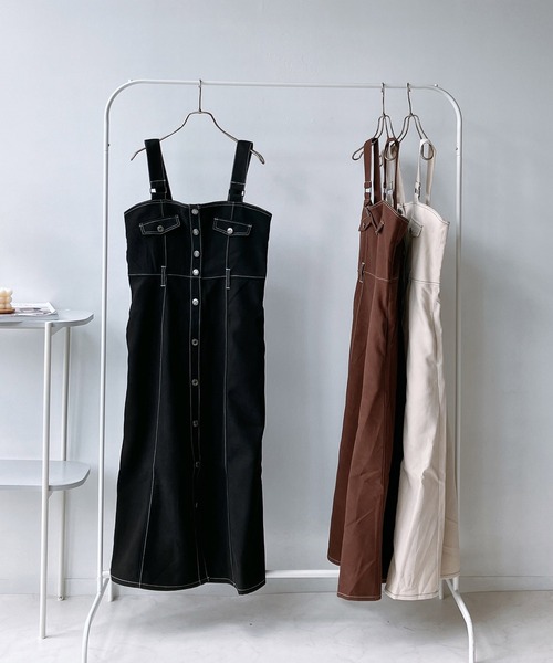 AS KNOW AS plus(アズノゥアズプラス)の「☆ダブルポケットジャンパースカート(ジャンパースカート・レディース・ブラック/アイボリー/ブラウン・FREE)」の14枚目の写真