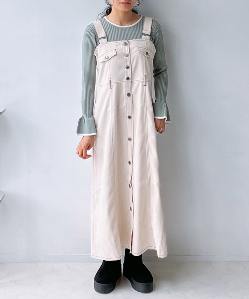 AS KNOW AS plus(アズノゥアズプラス)の「☆ダブルポケットジャンパースカート(ジャンパースカート・レディース・ブラック/アイボリー/ブラウン・FREE)」の17枚目の写真