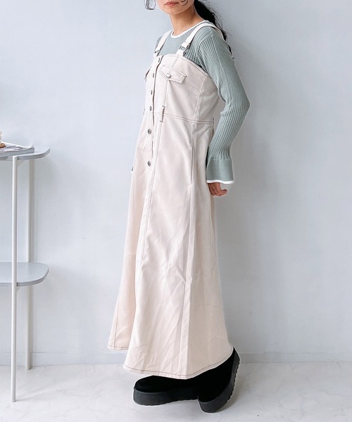 AS KNOW AS plus(アズノゥアズプラス)の「☆ダブルポケットジャンパースカート(ジャンパースカート・レディース・ブラック/アイボリー/ブラウン・FREE)」の18枚目の写真