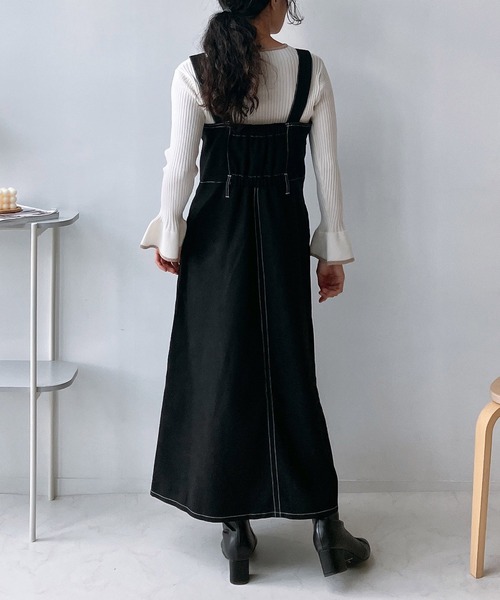 AS KNOW AS plus(アズノゥアズプラス)の「☆ダブルポケットジャンパースカート(ジャンパースカート・レディース・ブラック/アイボリー/ブラウン・FREE)」の8枚目の写真