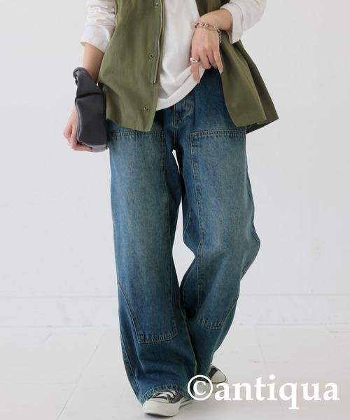 antiqua（アンティカ）の「ダブルニーデニムパンツ（デニムパンツ・レディース・ブルー系その他・LXL/ML）」の8枚目の写真