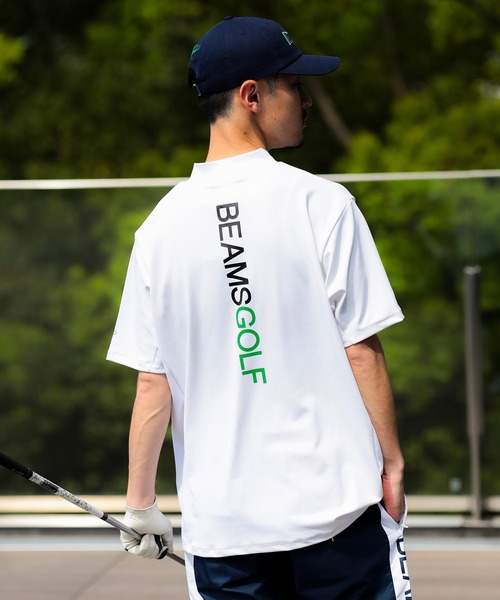 BEAMS GOLF（ビームスゴルフ）の「【接触冷感/UVカット/伸縮性】ORANGE LABEL / USシリーズ モックネックシャツ（Tシャツ/カットソー・メンズ・ホワイト/ネイビー・XL/L/M/S）」の2枚目の写真