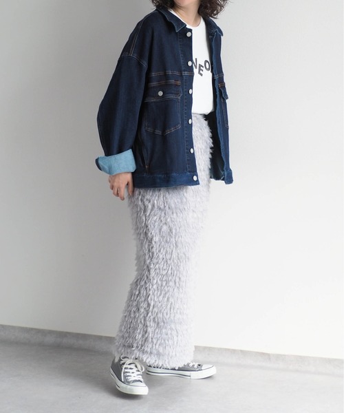 cepo（セポ）の「フリンジジャガードスカート（スカート・レディース・ブラック/グレー・M）」の13枚目の写真