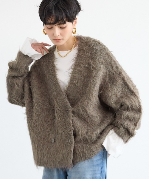 BARNYARDSTORM（バンヤードストーム）の「BARNYARDSTORM / ダブルボタンカーディガン【WEB限定カラー】【YouTube「i.style closet」紹介アイテム】（カーディガン/ボレロ・レディース・チャコールグレー/ブラウン/ベージュ/ピンク/ライトグレー/モカ/オフホワイト/スカイブルー・FREE）」の13枚目の写真