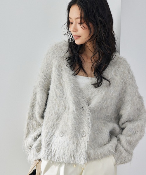 BARNYARDSTORM（バンヤードストーム）の「BARNYARDSTORM / ダブルボタンカーディガン【WEB限定カラー】【YouTube「i.style closet」紹介アイテム】（カーディガン/ボレロ・レディース・チャコールグレー/ブラウン/ベージュ/ピンク/ライトグレー/モカ/オフホワイト/スカイブルー・FREE）」の14枚目の写真