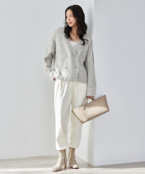 BARNYARDSTORM（バンヤードストーム）の「BARNYARDSTORM / ダブルボタンカーディガン【WEB限定カラー】【YouTube「i.style closet」紹介アイテム】（カーディガン/ボレロ・レディース・チャコールグレー/ブラウン/ベージュ/ピンク/ライトグレー/モカ/オフホワイト/スカイブルー・FREE）」の9枚目の写真