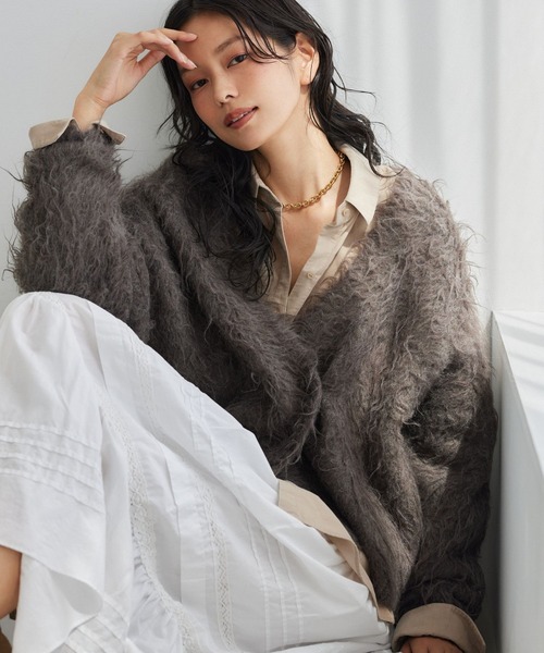 BARNYARDSTORM（バンヤードストーム）の「BARNYARDSTORM / ダブルボタンカーディガン【WEB限定カラー】【YouTube「i.style closet」紹介アイテム】（カーディガン/ボレロ・レディース・チャコールグレー/ブラウン/ベージュ/ピンク/ライトグレー/モカ/オフホワイト/スカイブルー・FREE）」の10枚目の写真