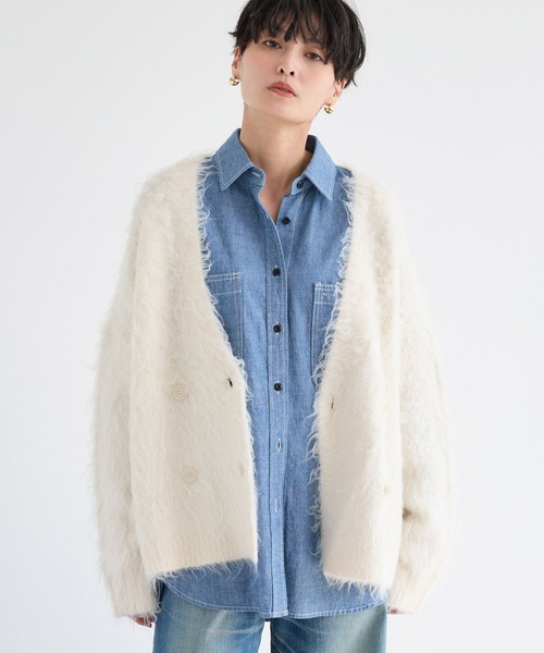 BARNYARDSTORM（バンヤードストーム）の「BARNYARDSTORM / ダブルボタンカーディガン【WEB限定カラー】【YouTube「i.style closet」紹介アイテム】（カーディガン/ボレロ・レディース・チャコールグレー/ブラウン/ベージュ/ピンク/ライトグレー/モカ/オフホワイト/スカイブルー・FREE）」の16枚目の写真