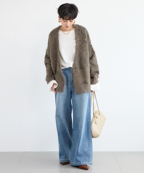 タグ付 バンヤードストーム ニット カーディガン ジャケット 金ボタン 黒 緑F BARNYARDSTORM（バンヤードストーム）の「金ボタンニットベスト