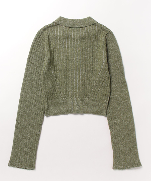 PAGEBOY（ページボーイ）の「PBLIM/ジップタイトニット（ニット/セーター・レディース・カーキ/ブラック・FREE）」の3枚目の写真