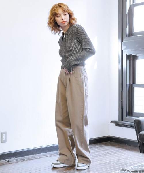 PAGEBOY（ページボーイ）の「PBLIM/ジップタイトニット（ニット/セーター・レディース・カーキ/ブラック・FREE）」の9枚目の写真