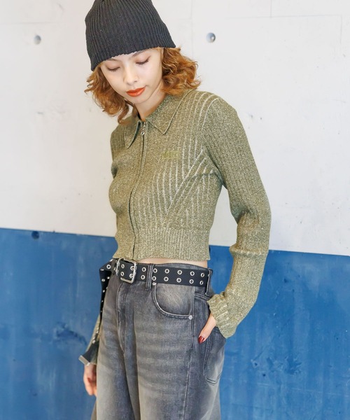 PAGEBOY（ページボーイ）の「PBLIM/ジップタイトニット（ニット/セーター・レディース・カーキ/ブラック・FREE）」の13枚目の写真