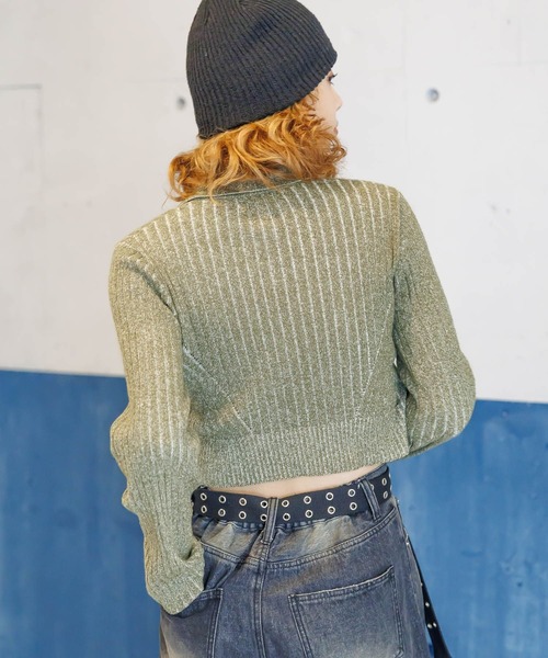 PAGEBOY（ページボーイ）の「PBLIM/ジップタイトニット（ニット/セーター・レディース・カーキ/ブラック・FREE）」の14枚目の写真