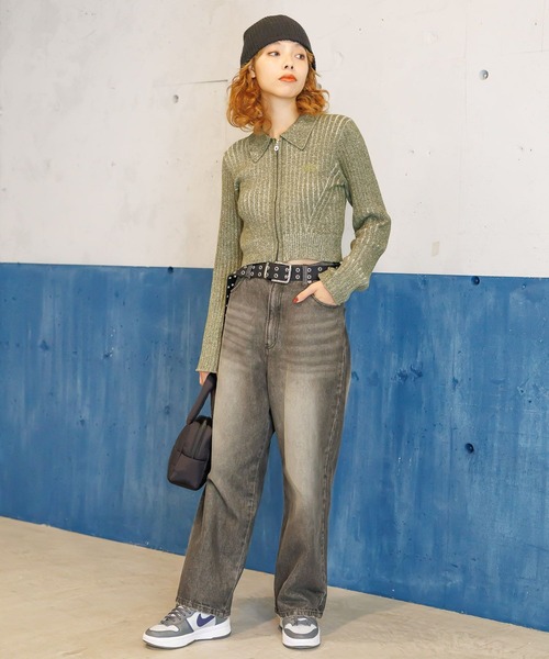 PAGEBOY（ページボーイ）の「PBLIM/ジップタイトニット（ニット/セーター・レディース・カーキ/ブラック・FREE）」の15枚目の写真