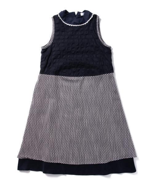 BEAMS BOY(ビームスボーイ)の「TORI-TO / 切替2枚スカート ノースリーブワンピース(ワンピース・レディース・ネイビー・ONE SIZE)」の4枚目の写真