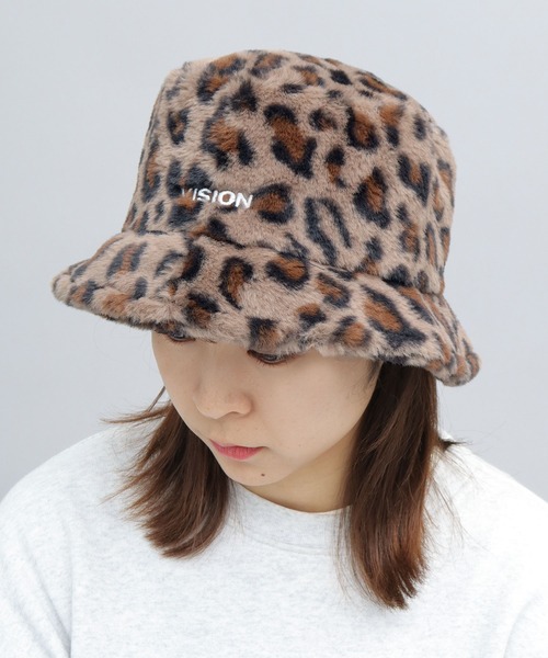 VISION STREET WEAR(ヴィジョンストリートウェア)の「ファーバケットハット(ハット・メンズ・ブラック/レオパード・FREE)」の4枚目の写真