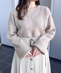 mysty woman | 【WEB限定】アイスクリームVネックニット　102204(ニット/セーター)