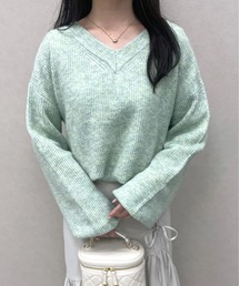 mysty woman | 【WEB限定】アイスクリームVネックニット　102204(ニット/セーター)