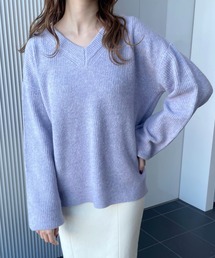 mysty woman | 【WEB限定】アイスクリームVネックニット　102204(ニット/セーター)