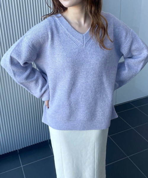 mysty woman（ミスティウーマン）の「【WEB限定】アイスクリームVネックニット　102204（ニット/セーター・レディース・グレー系その他/桜/ピンク/チョコ/ホワイト系その他/パープル系その他/ベージュ系その他/グリーン系その他・FREE）」の22枚目の写真