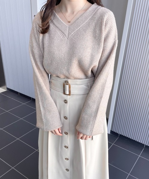 mysty woman（ミスティウーマン）の「【WEB限定】アイスクリームVネックニット　102204（ニット/セーター・レディース・グレー系その他/桜/ピンク/チョコ/ホワイト系その他/パープル系その他/ベージュ系その他/グリーン系その他・FREE）」の11枚目の写真