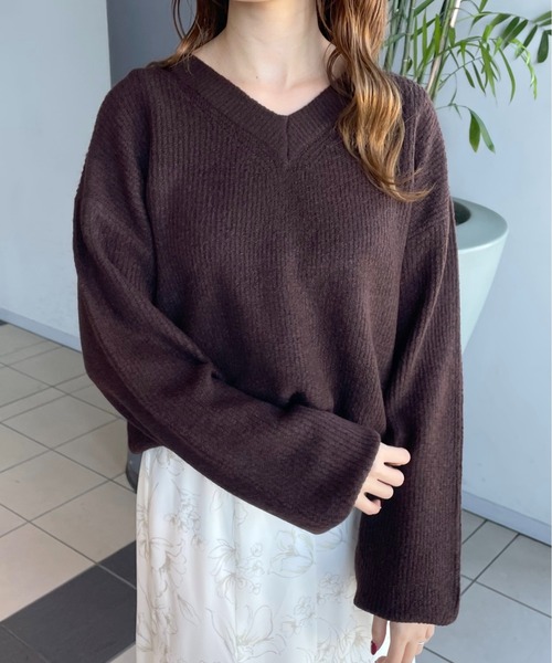 mysty woman（ミスティウーマン）の「【WEB限定】アイスクリームVネックニット　102204（ニット/セーター・レディース・グレー系その他/桜/ピンク/チョコ/ホワイト系その他/パープル系その他/ベージュ系その他/グリーン系その他・FREE）」の20枚目の写真