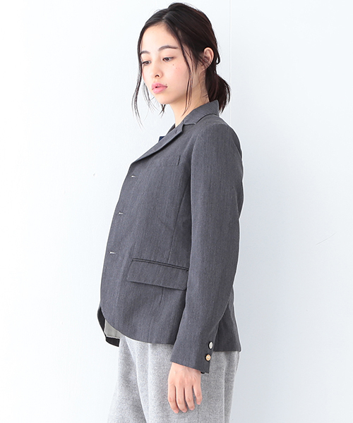 BEAMS BOY（ビームスボーイ）の「BEAMS BOY / ギャバ 3ボタン ブレザー（テーラードジャケット・レディース・グレー/ネイビー・0/1）」の16枚目の写真