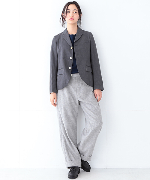 BEAMS BOY（ビームスボーイ）の「BEAMS BOY / ギャバ 3ボタン ブレザー（テーラードジャケット・レディース・グレー/ネイビー・0/1）」の18枚目の写真