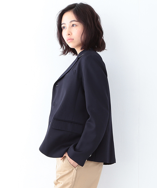 BEAMS BOY（ビームスボーイ）の「BEAMS BOY / ギャバ 3ボタン ブレザー（テーラードジャケット・レディース・グレー/ネイビー・0/1）」の19枚目の写真