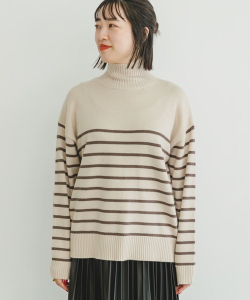 ITEMS URBANRESEARCH（アイテムズ アーバンリサーチ）の「『洗濯可』ハイネックボーダーニットプルオーバー（ニット/セーター・レディース・ホワイト系その他/ブラック系その他/ブラウン系その他・FREE）」の14枚目の写真