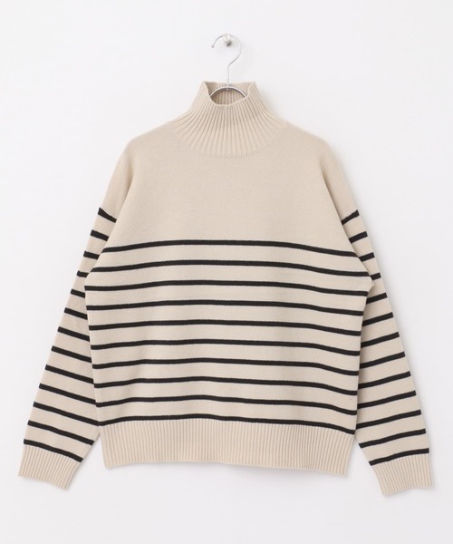 ITEMS URBANRESEARCH（アイテムズ アーバンリサーチ）の「『洗濯可』ハイネックボーダーニットプルオーバー（ニット/セーター・レディース・ホワイト系その他/ブラック系その他/ブラウン系その他・FREE）」の20枚目の写真
