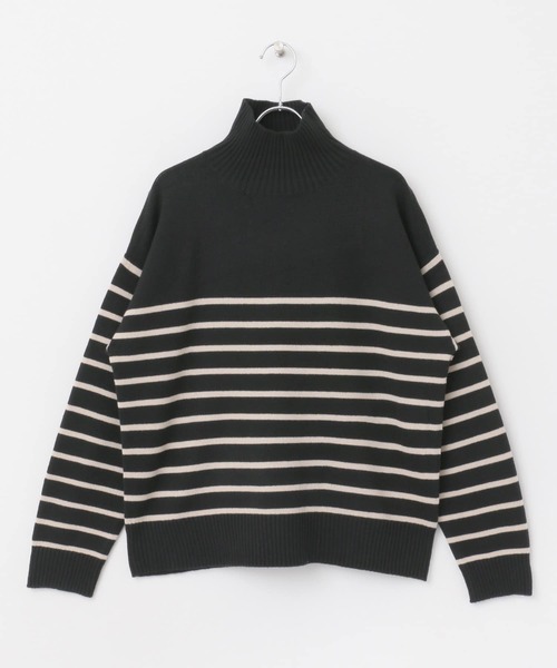 ITEMS URBANRESEARCH（アイテムズ アーバンリサーチ）の「『洗濯可』ハイネックボーダーニットプルオーバー（ニット/セーター・レディース・ホワイト系その他/ブラック系その他/ブラウン系その他・FREE）」の21枚目の写真