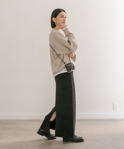 RIVE DROITE（リヴドロワ）の「セットアップ可能/フェザーラメスカート（スカート・レディース・ブラック/ブラウン・FREE）」の7枚目の写真