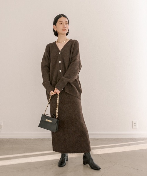 RIVE DROITE（リヴドロワ）の「セットアップ可能/フェザーラメスカート（スカート・レディース・ブラック/ブラウン・FREE）」の14枚目の写真