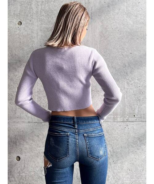 GYDA(ジェイダ)の「ラメモールニットカーディガン(カーディガン/ボレロ・レディース・オフホワイト/ミント/ラベンダー・FREE)」の14枚目の写真