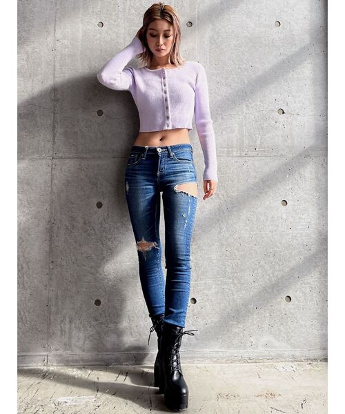 GYDA(ジェイダ)の「ラメモールニットカーディガン(カーディガン/ボレロ・レディース・オフホワイト/ミント/ラベンダー・FREE)」の17枚目の写真