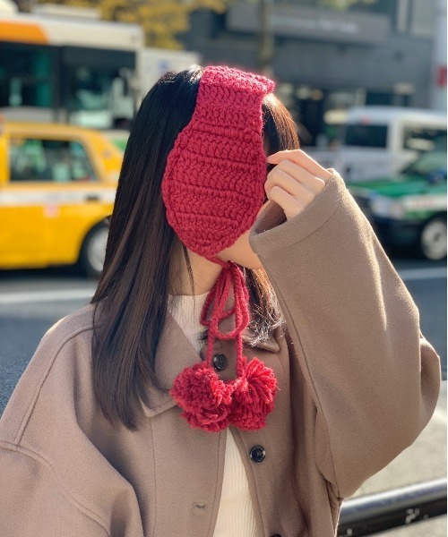 MaxMara【入手困難】暖か可愛いポンポン ハット★ミンク★ 全色 セール】【可愛く防寒対策!】ぽんぽんニットイヤーマフ