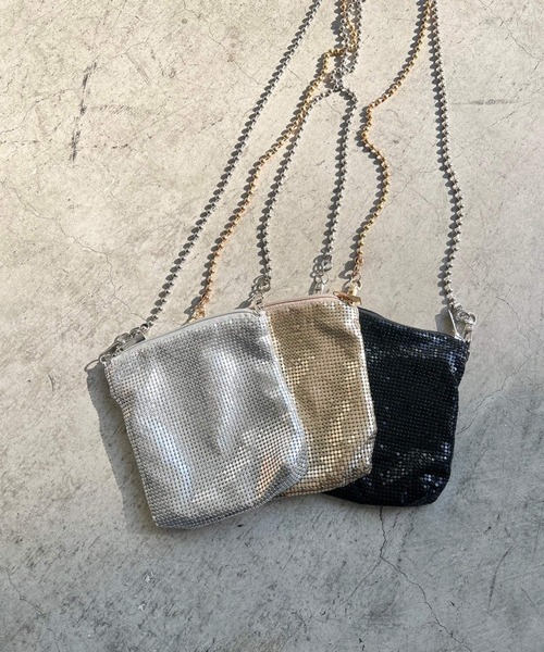 Me%（ミィパーセント）の「メタルメッシュポーチショルダー　103417（ショルダーバッグ・レディース・ブラック/ゴールド/シルバー・FREE）」の10枚目の写真