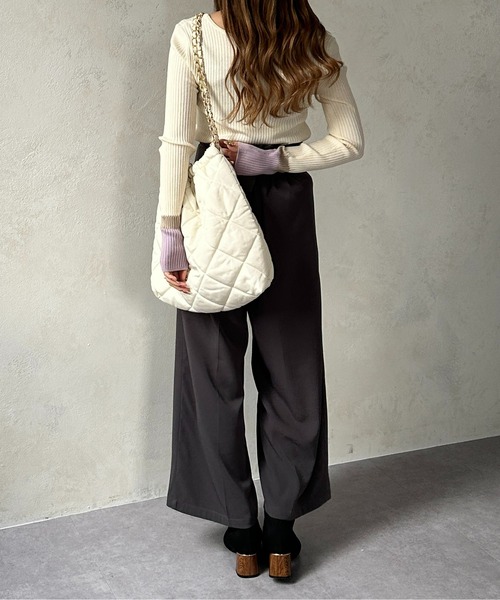 Thevon（ゼボン）の「ナイロンキルティングトートバッグ（トートバッグ・レディース・ブラック/ベージュ/オフホワイト・FREE）」の4枚目の写真