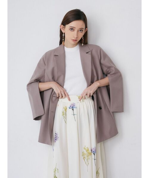 MURUA（ムルーア）の「【WEB限定】タックギャザーフラワープリントスカート（スカート・レディース・アイボリー/ブラック・FREE）」の14枚目の写真