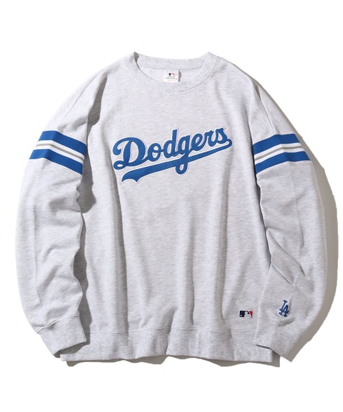 MLB(メジャーリーグベースボール)の「【MLB/メジャーリーグベースボール】袖ライン プルオーバーロゴスウェット(スウェット・メンズ・ホワイト/ネイビー/グリーン/アッシュグレー/ブラック・M/L/LL)」の3枚目の写真