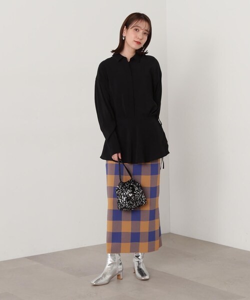 N.（N. Natural Beauty Basic）（エヌエヌナチュラルビューティーベーシック）の「◆ペプラム付きシャツ（シャツ/ブラウス・レディース・オフホワイト/レモンイエロー/ブラック・MEDIUM）」の20枚目の写真