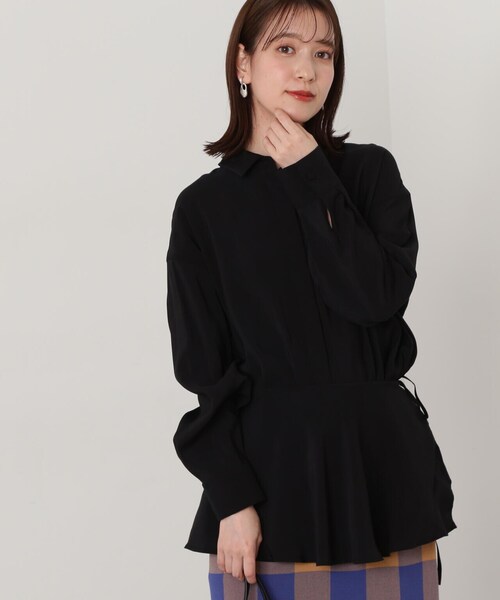 N.（N. Natural Beauty Basic）（エヌエヌナチュラルビューティーベーシック）の「◆ペプラム付きシャツ（シャツ/ブラウス・レディース・オフホワイト/レモンイエロー/ブラック・MEDIUM）」の14枚目の写真